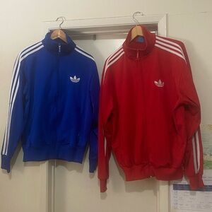 ADIDAS RETRO RED Track Jacket with White Stripes